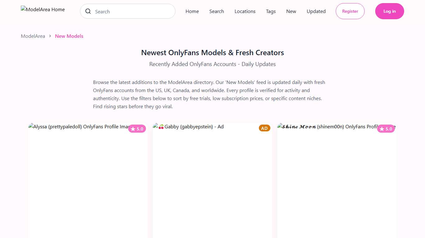 New OnlyFans Models (January 2026) Fresh & Verified Creators ModelArea